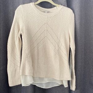 Lucky Brand Cream Knit Crew Neck Sweater